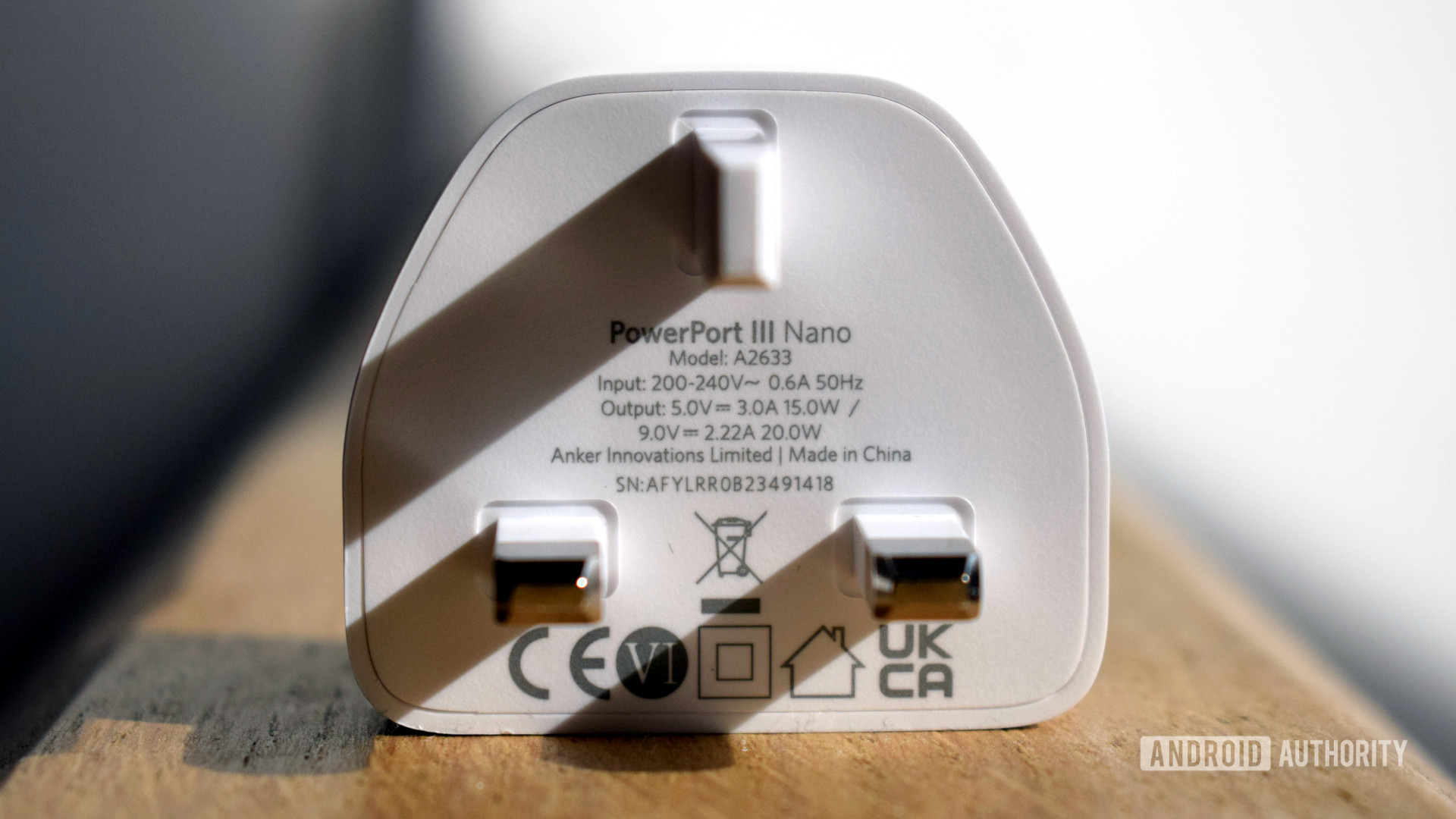 Anker PowerPort III Nano plug specs
