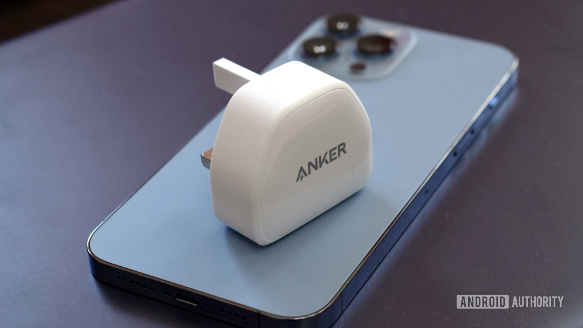 Anker PowerPort III Nano size on iPhone