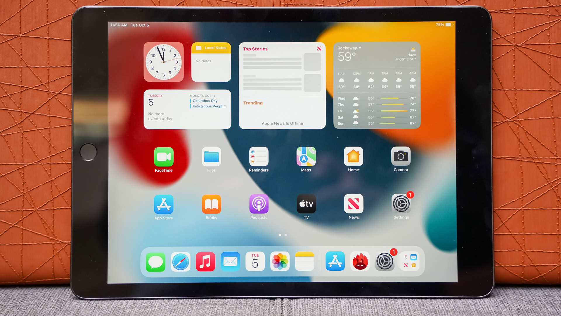 Apple iPad 2021 display landscape
