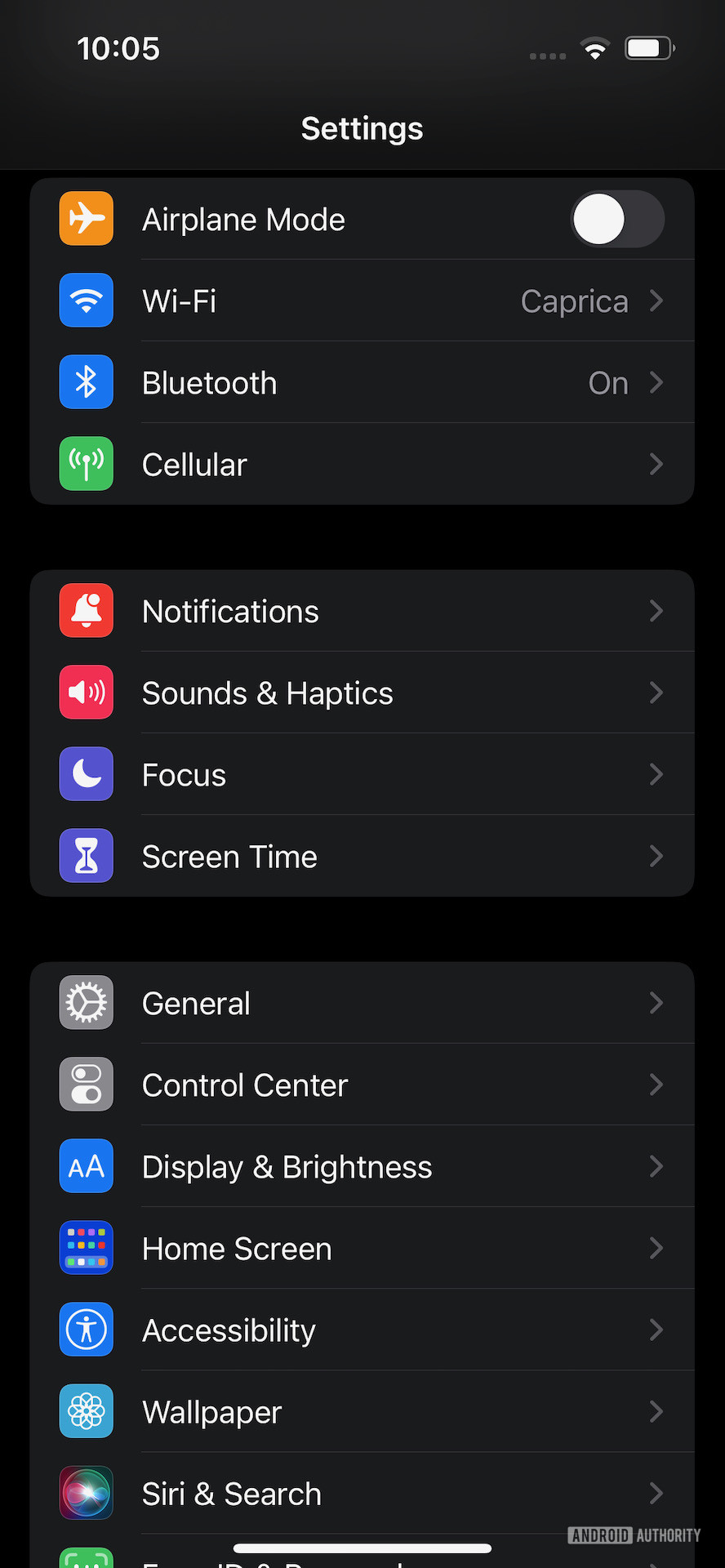 Apple iPhone 13 iOS 15 settings
