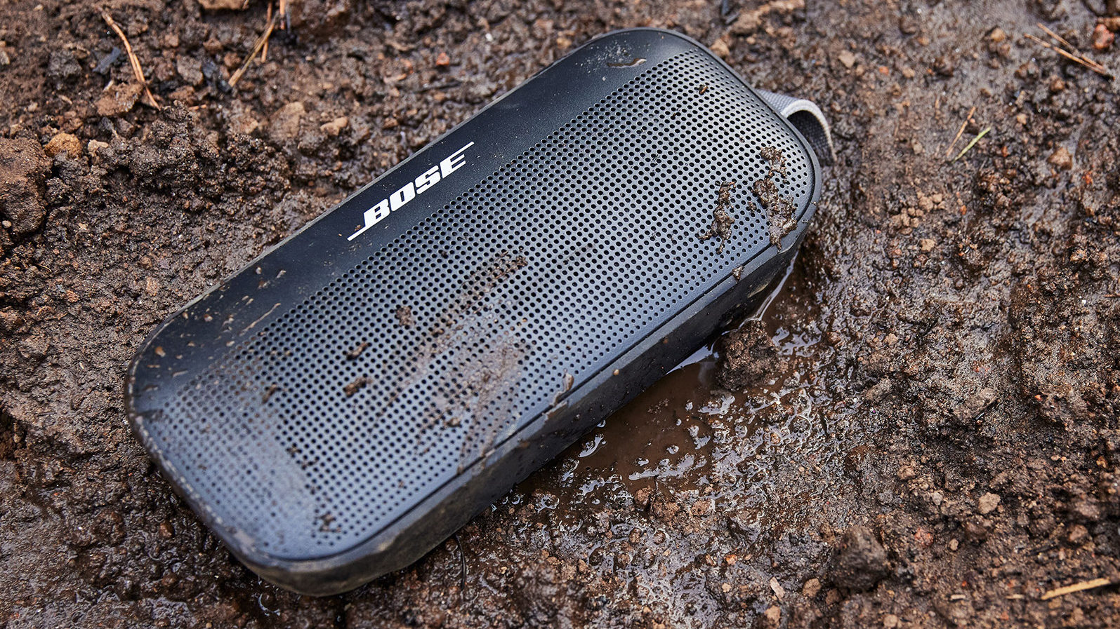 Bose SoundLink Flex black dirt mud bluetooth speaker
