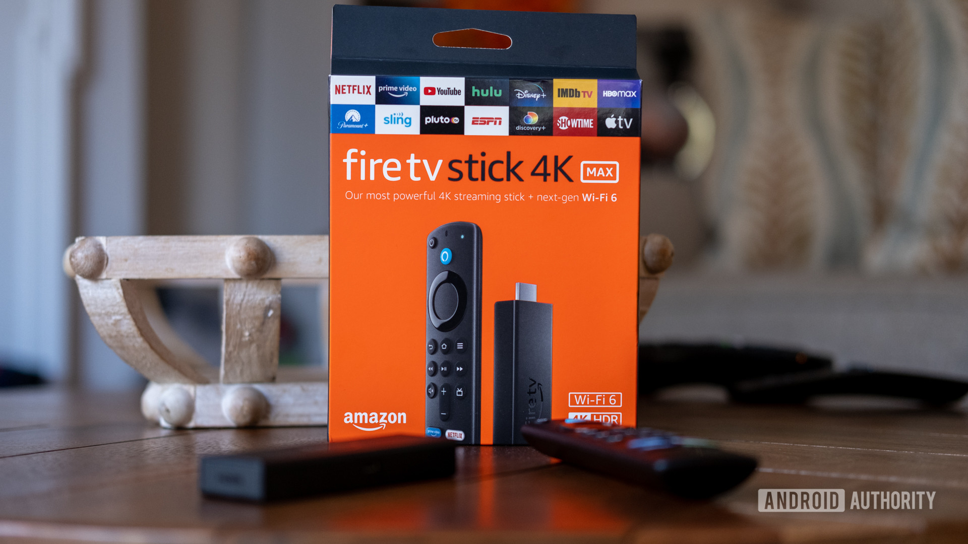 Fire TV Stick 4K Max box on table 2