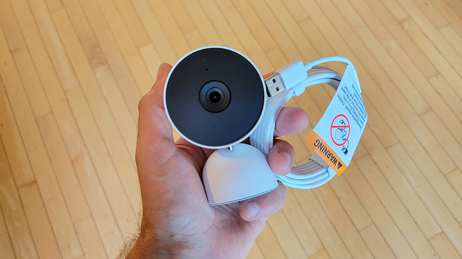 Google Nest Cam Wired Review In hand