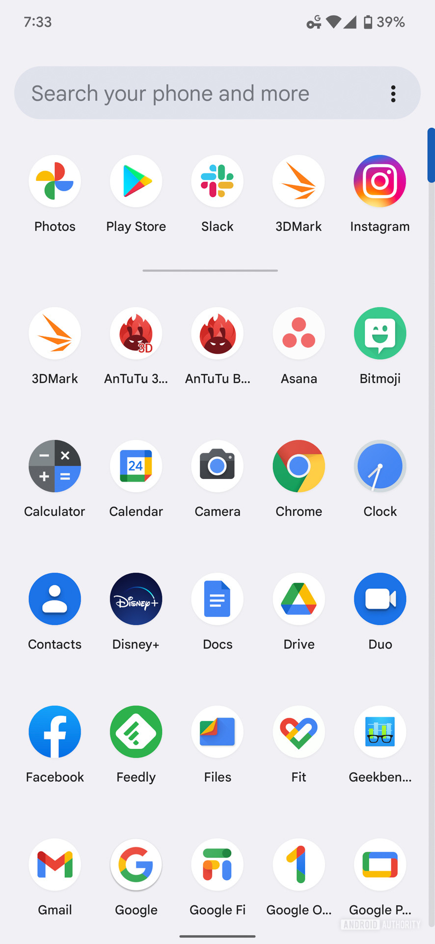 Google Pixel 6 Pro Android 12 app drawer