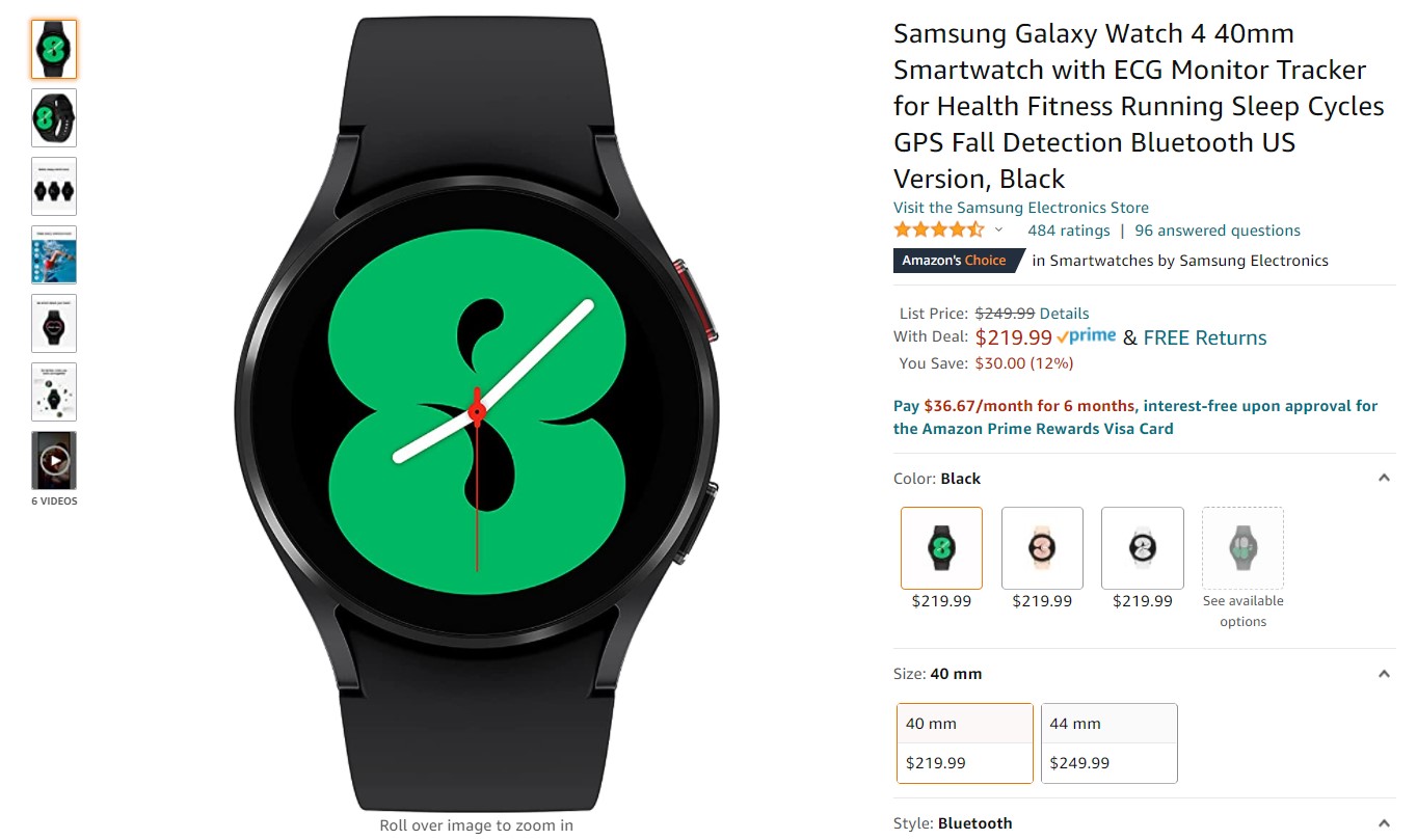 Samsung Galaxy Watch 4 Amazon Deal