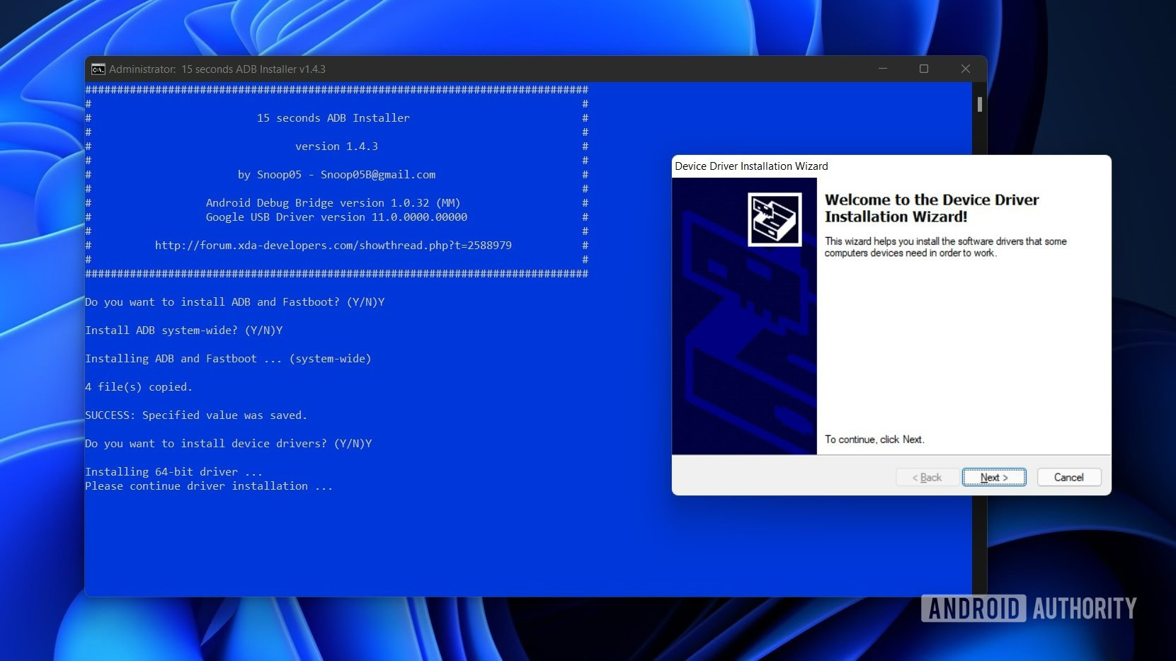 Windows 11 ADB installer