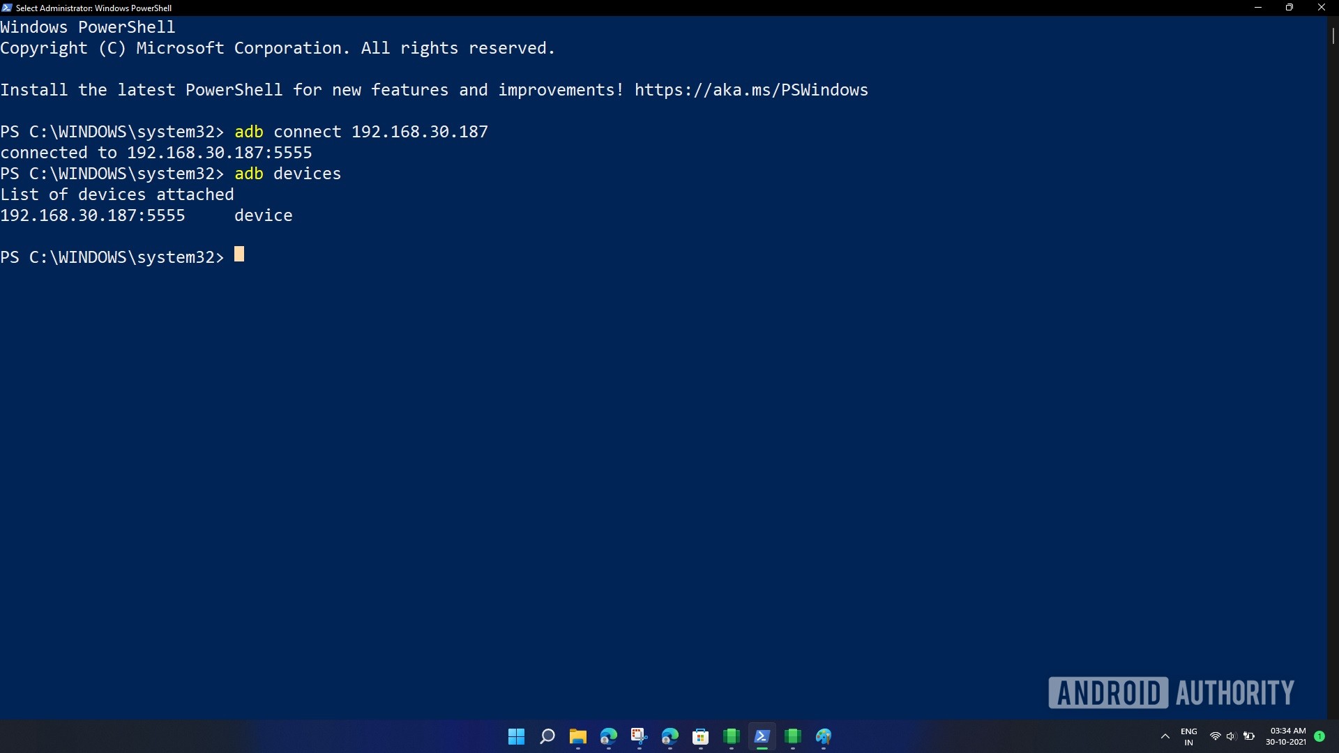 Windows 11 Windows Subsystem for Android ADB connection
