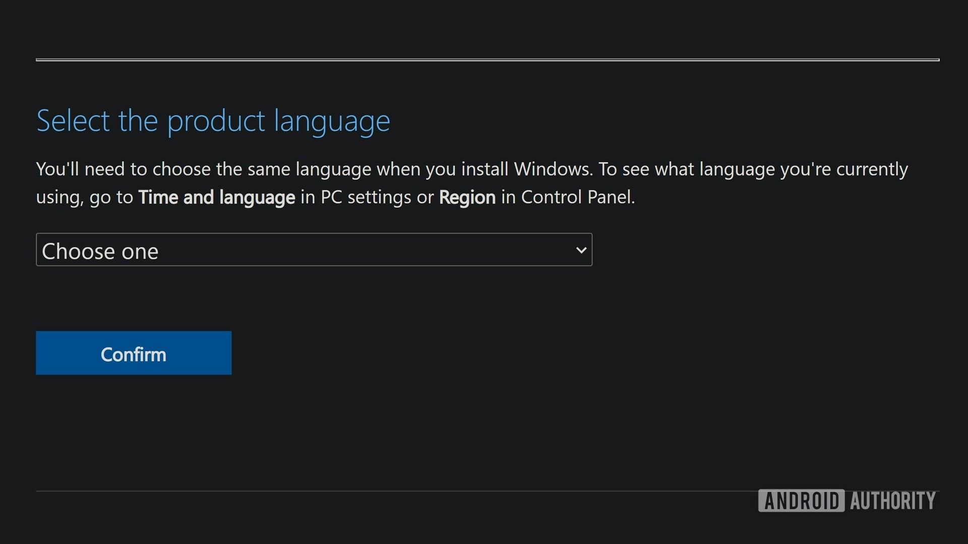 Windows 11 official ISO download language selection