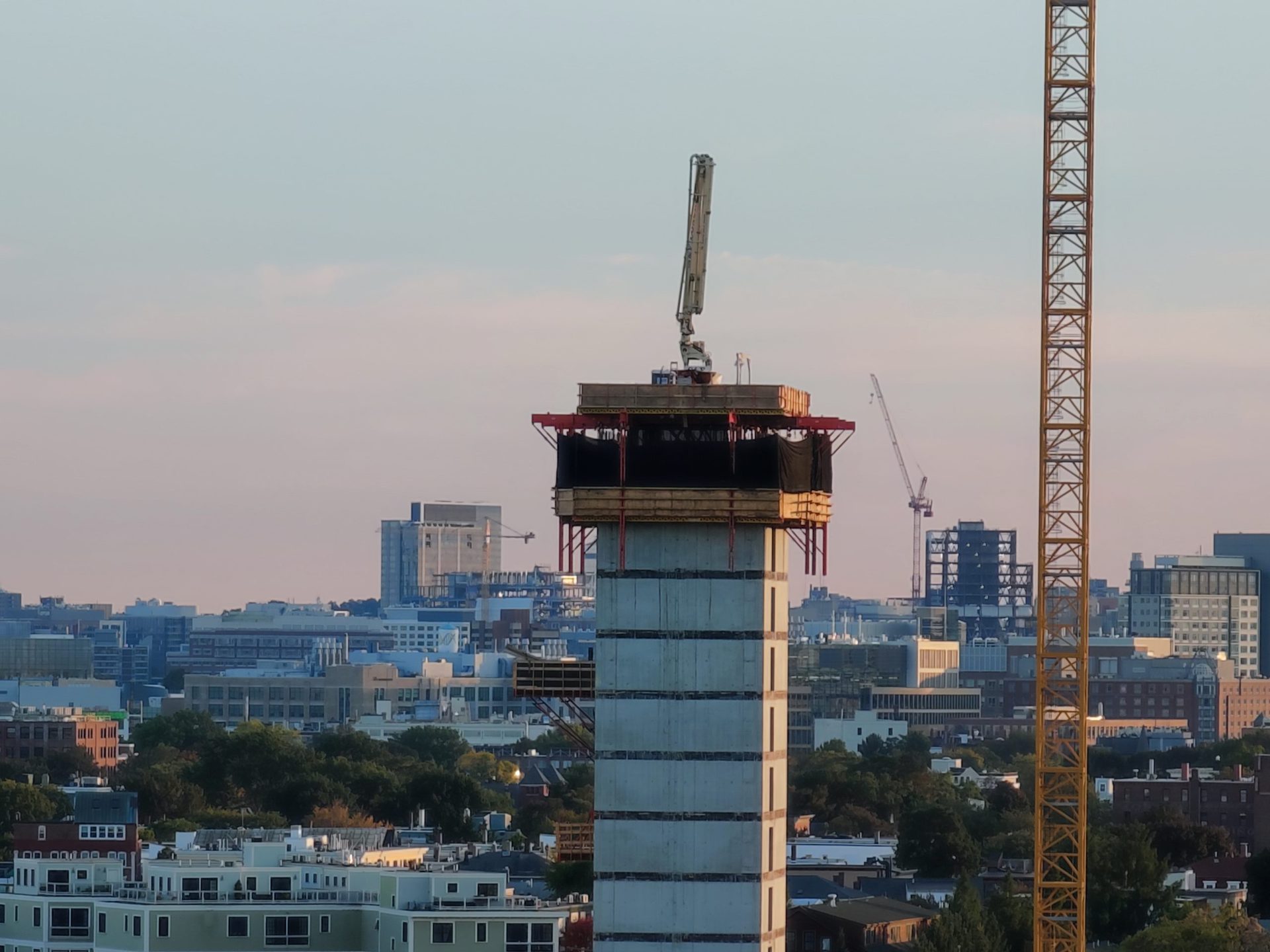 Boston skyline with crane shot on Mi 11 Ultra