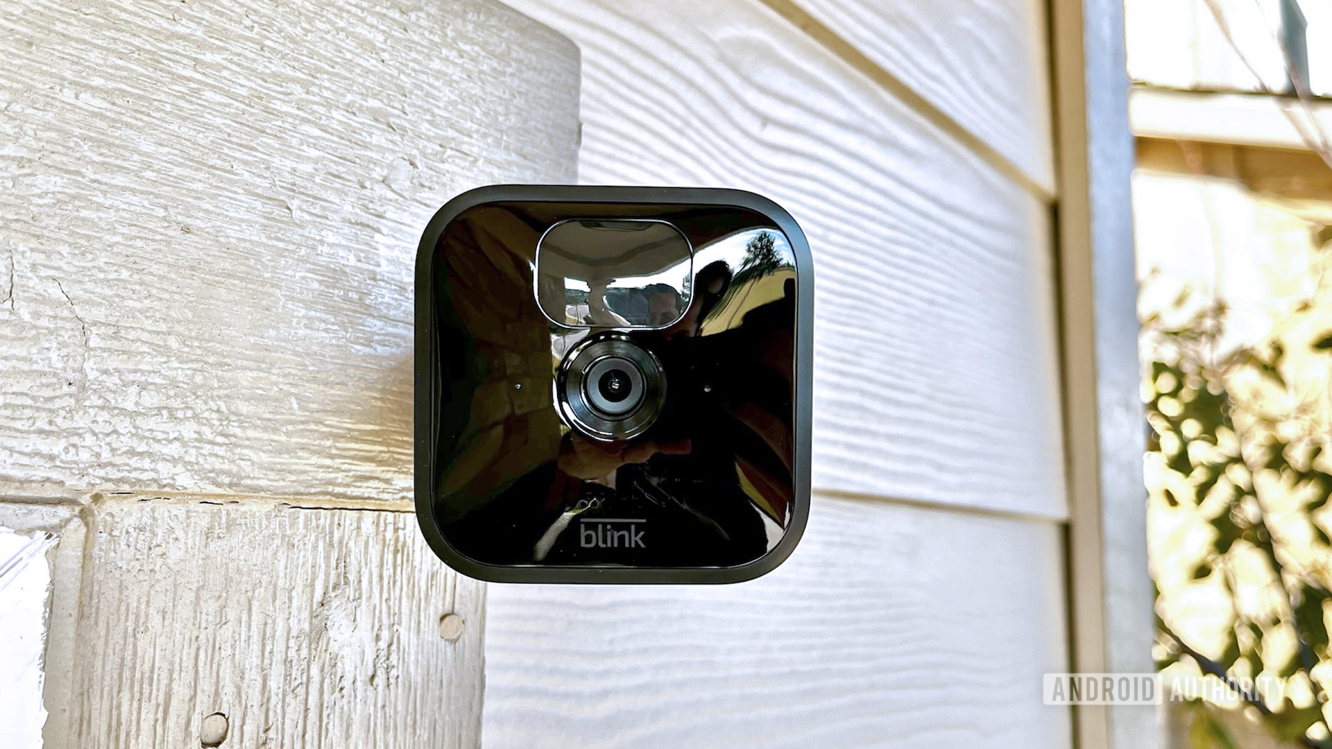 A head-on changeable  of the Blink Outdoor camera