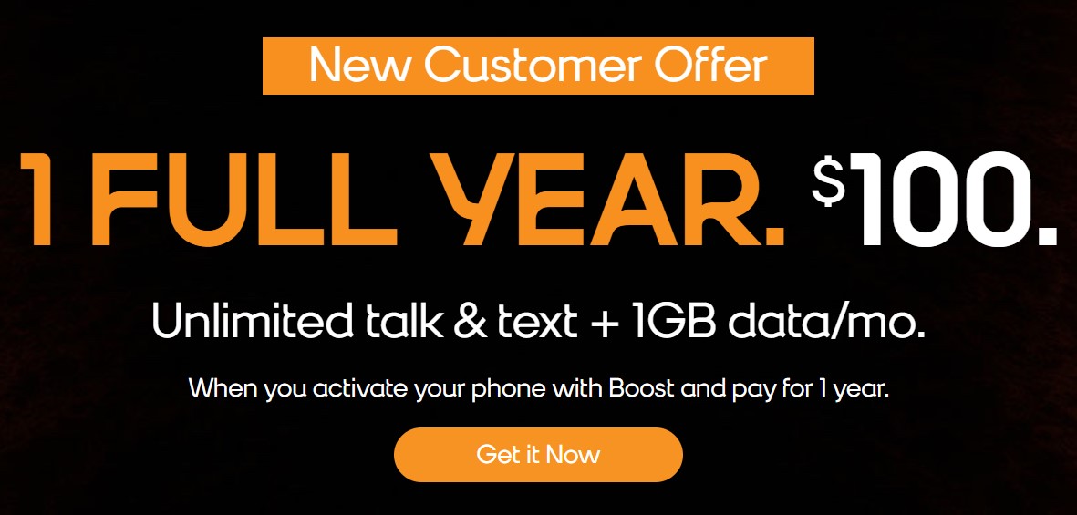 Boost Mobile One Year Deal