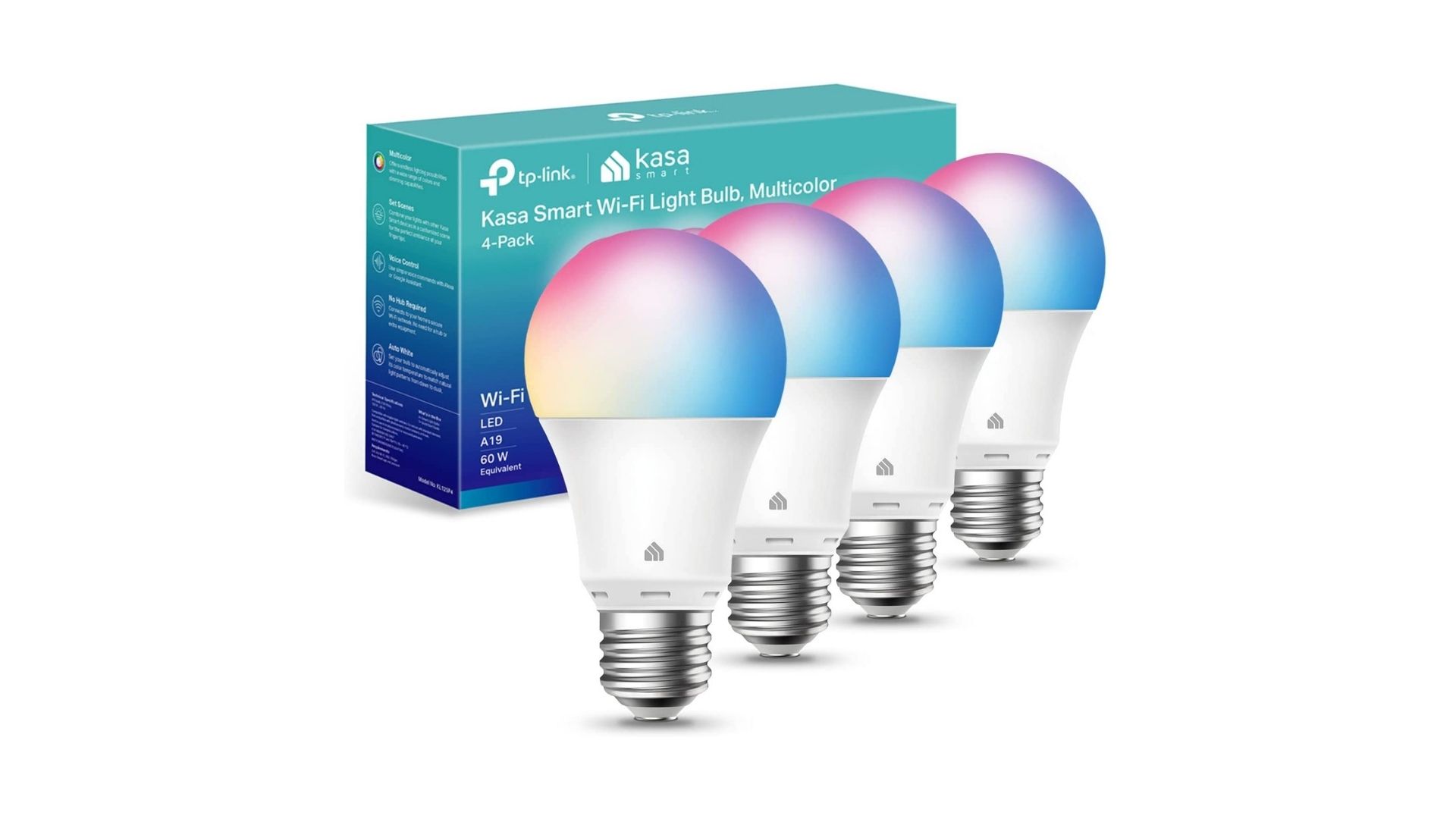 Lot de 4 ampoules intelligentes multicolores Kasa