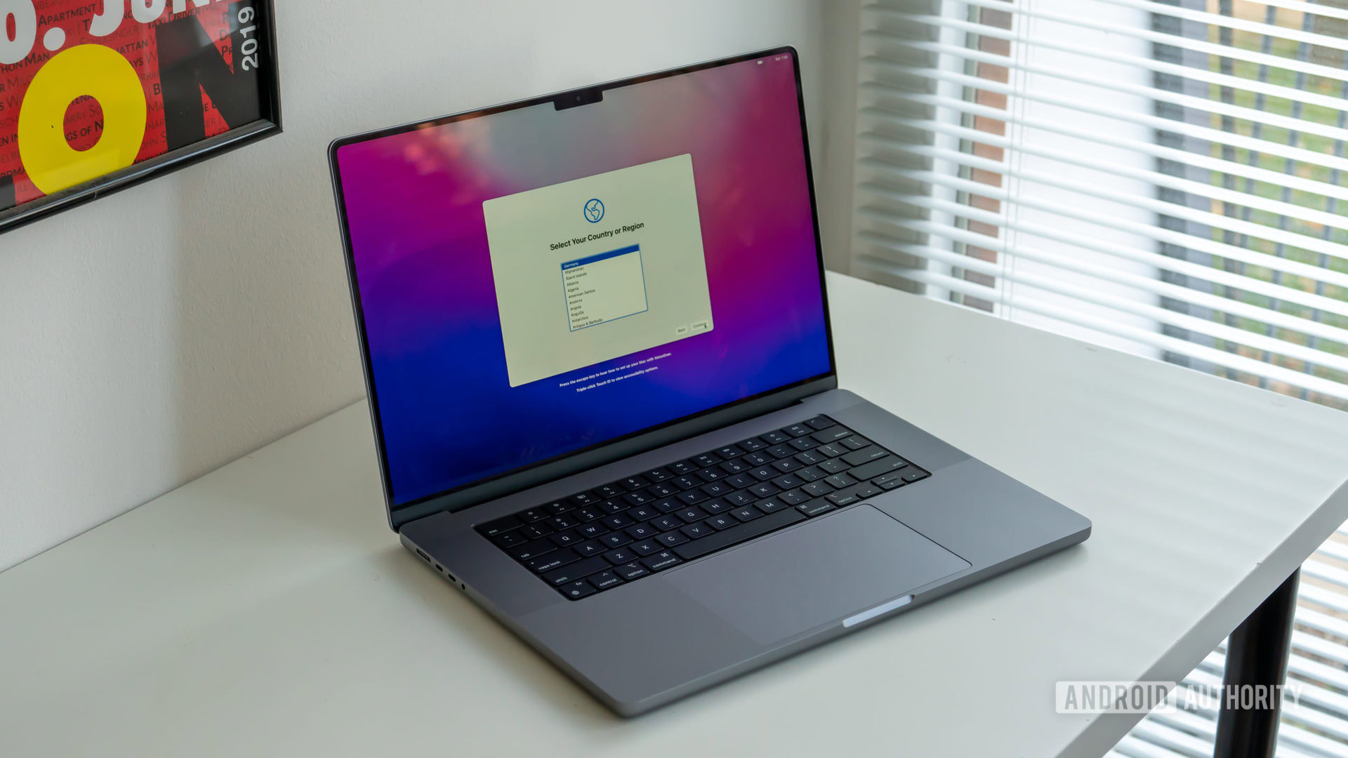 Macbook Pro 2021 16 inch laptop open on table