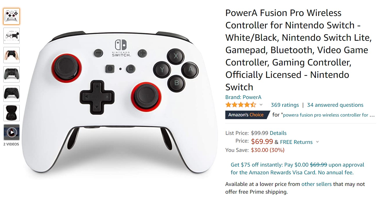 PowerA Fusion Pro Wireless Controller For Nintendo Switch Amazon Deal
