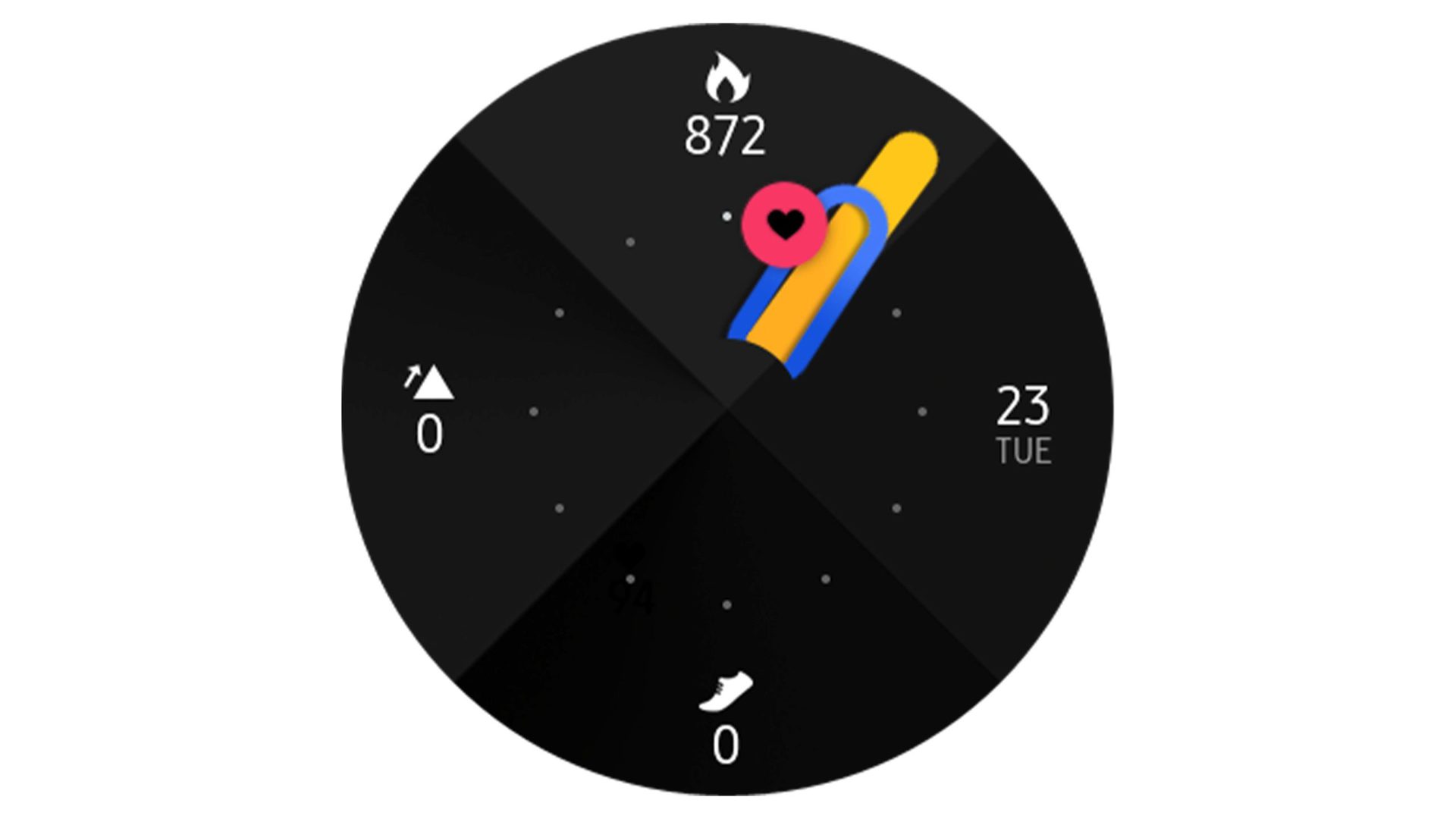 Une capture d'écran du cadran de la montre Tizen axé sur le fitness Fresh.