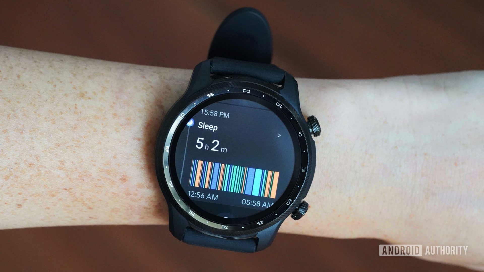 A users TicWatch Pro 3 Ultra displays just over five hours of tracked sleep.