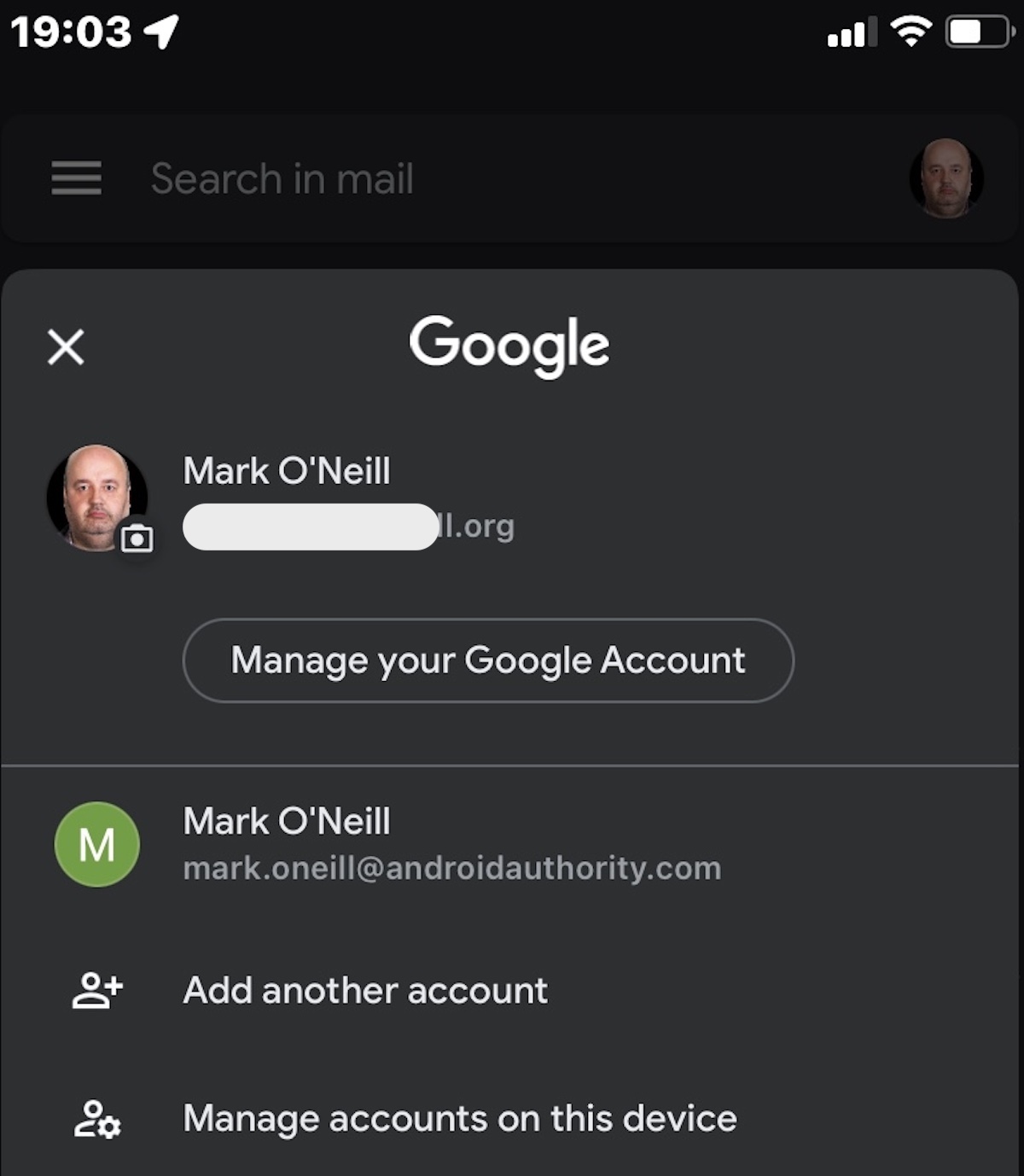 cambiador de cuenta de gmail