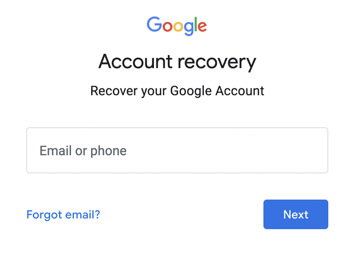 recuperación de cuenta de google