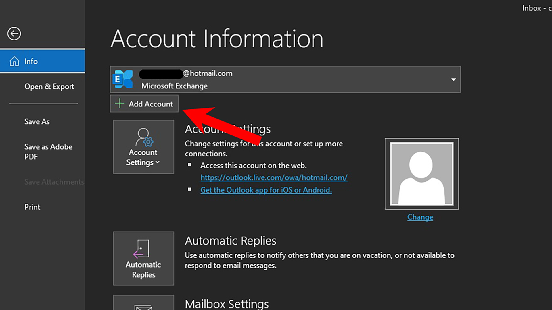 Set Up Gmail in Outlook Add Account Button