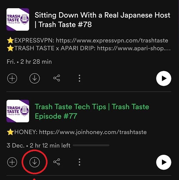 Spotify download Podcast mobile 2