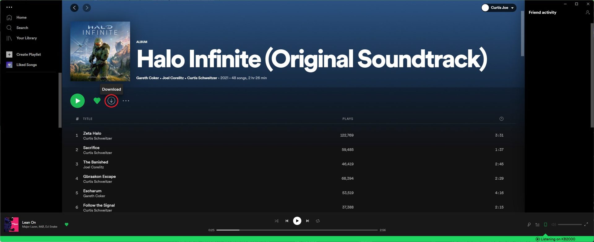 Spotify télécharger l'album de bureau 1