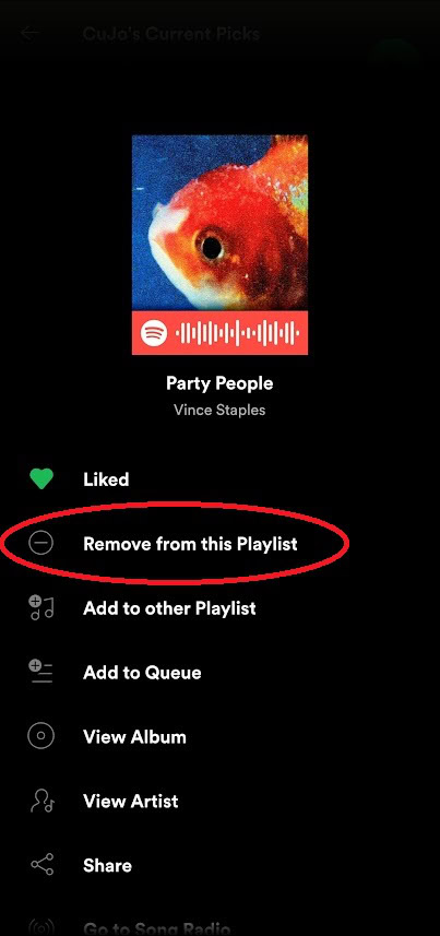 Spotify RemoveFromThisPlaylist