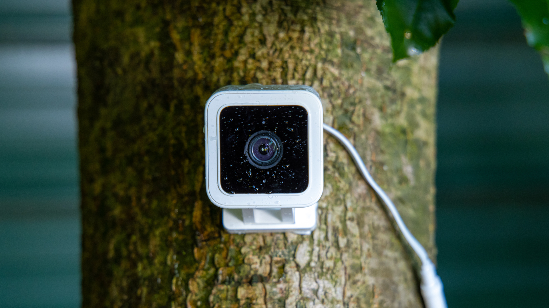 The Wyze Cam V3 mounted outdoors