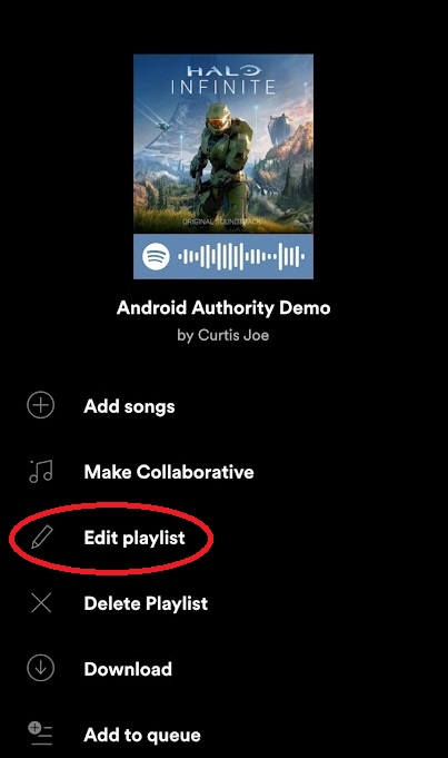 changer le nom de la playlist Spotify Mobile