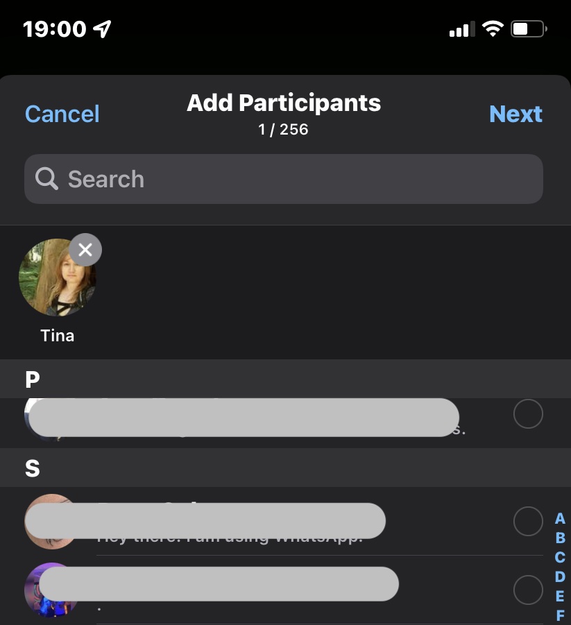 grupo móvil whatsapp agregar personas