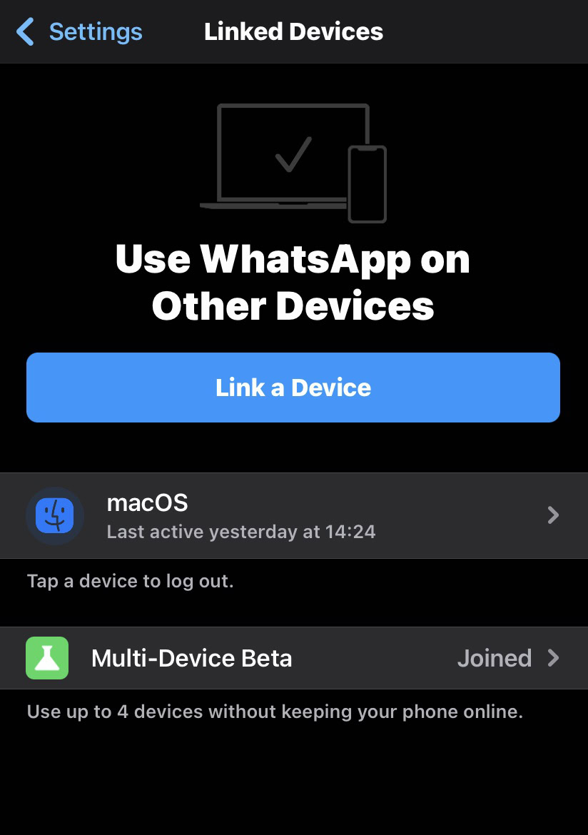 whatsapp mobile link a device