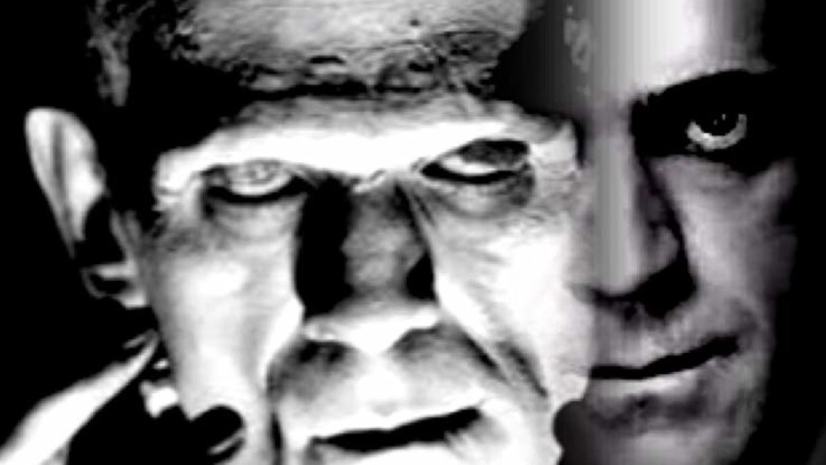 Image of Karloff and Frankenstein's monster in Boris Karloff: The Man Behind the Monster