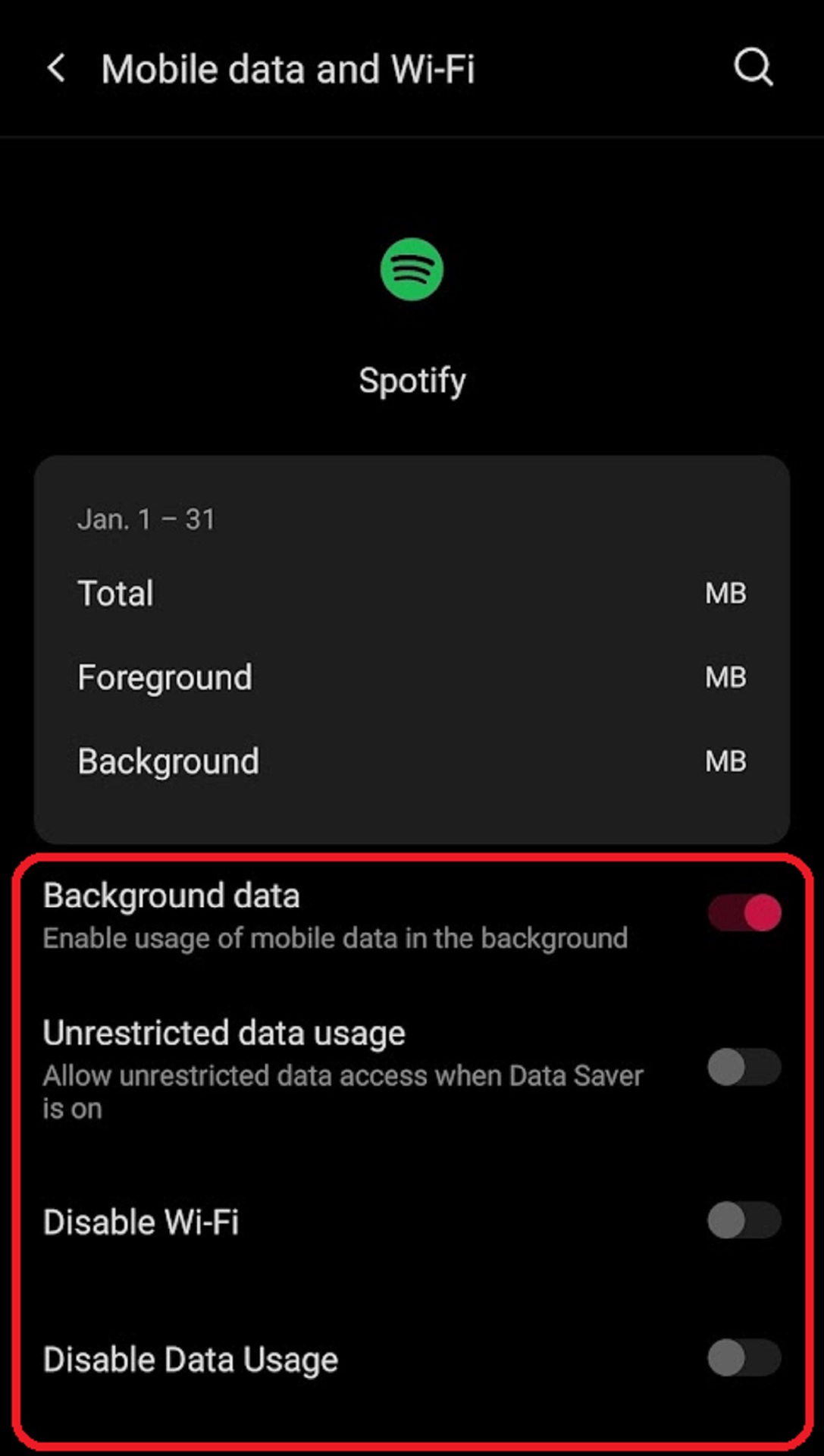 Disable data on mobile android device Step 3