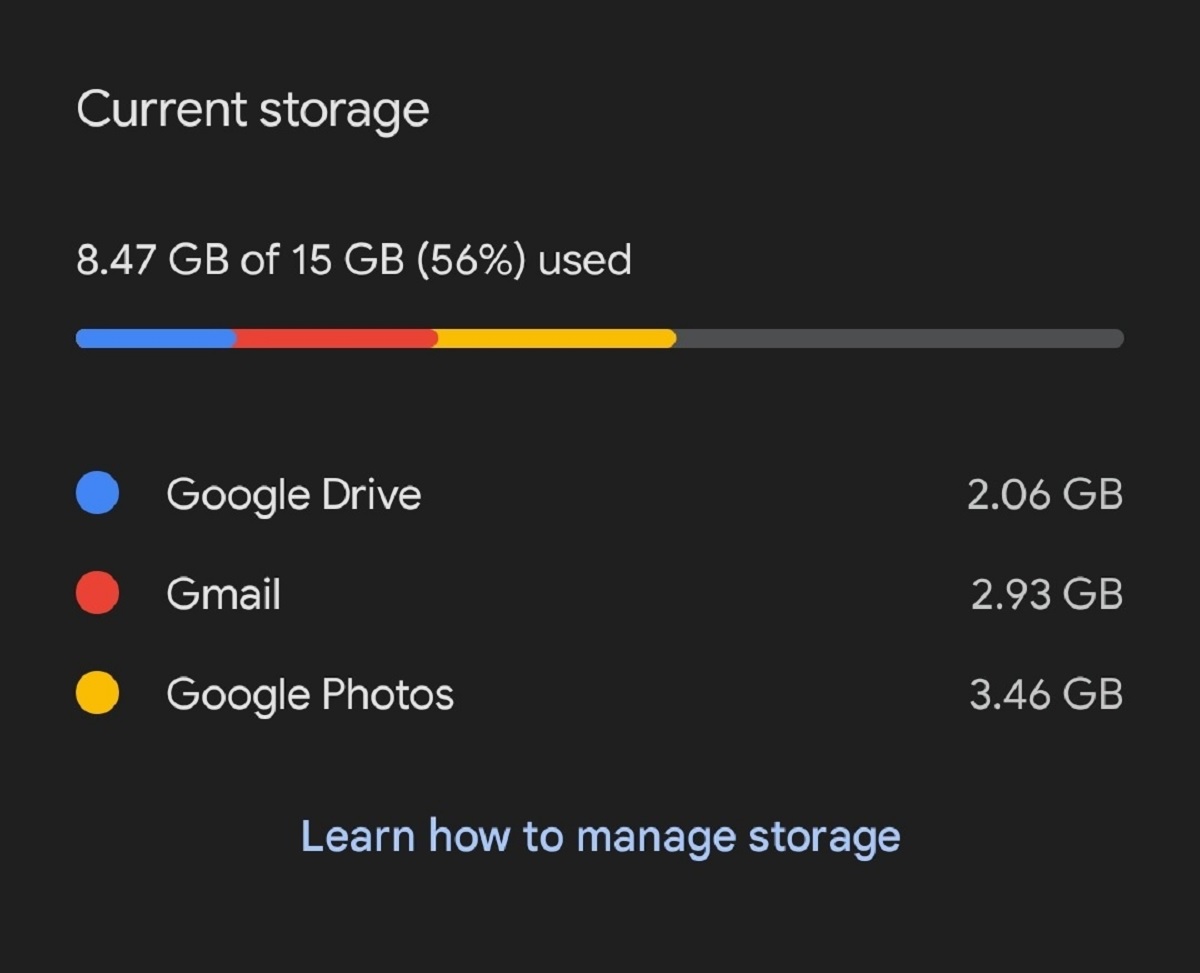 Google Photos base storage screenshot example