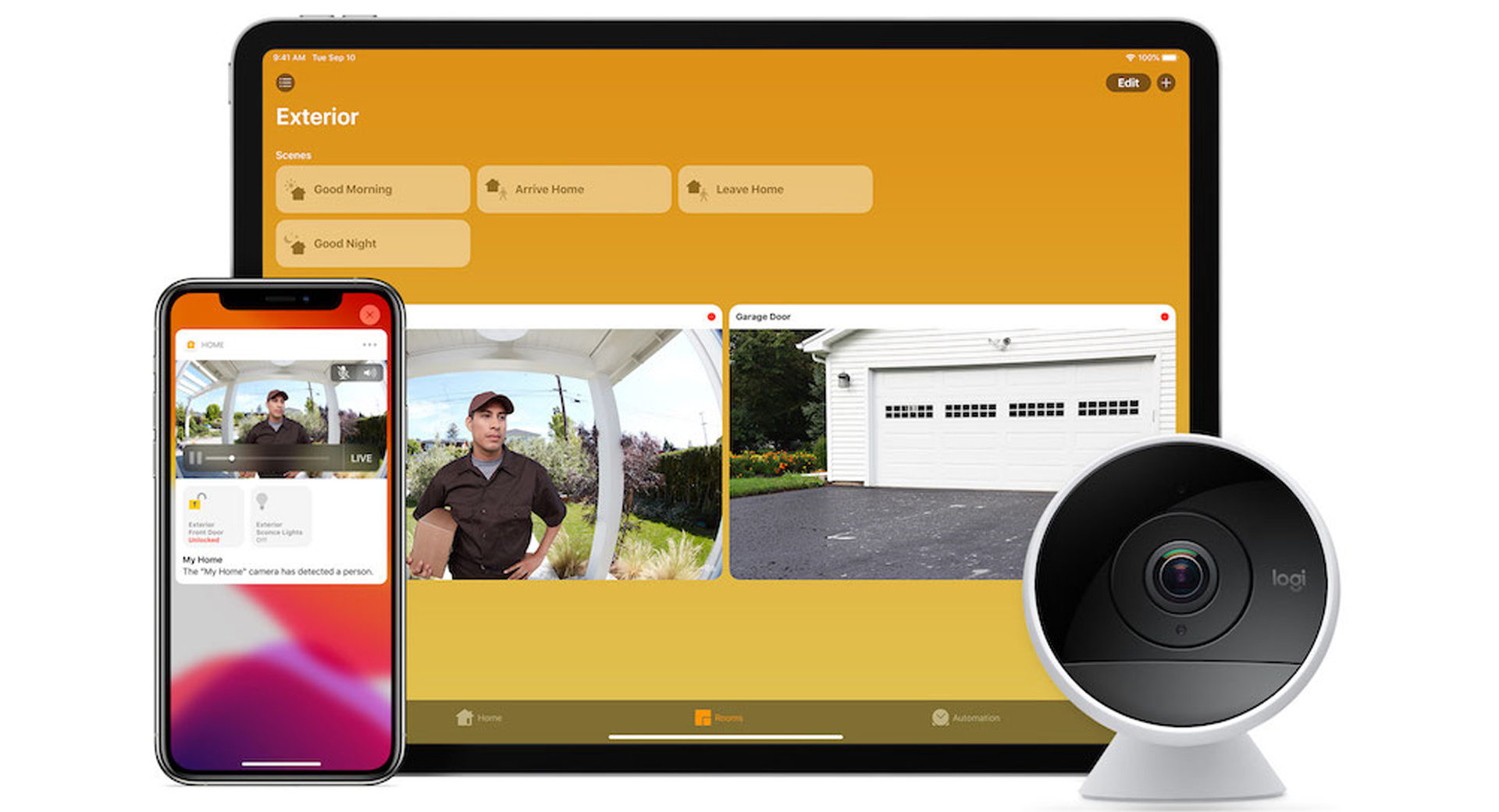 HomeKit Secure Video on an iPad and iPhone