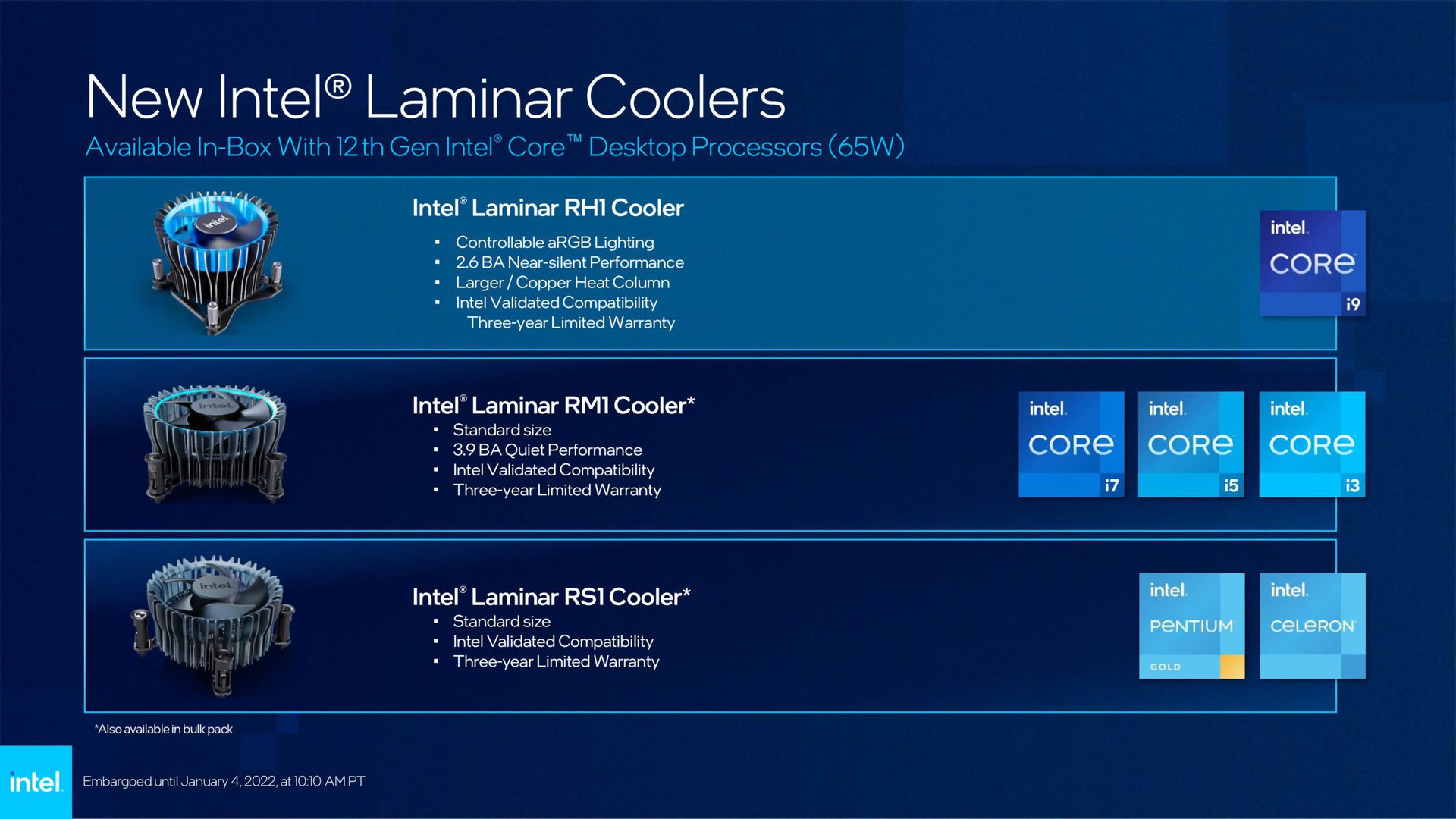 Intel 12th gen laminar coolers CES 2022