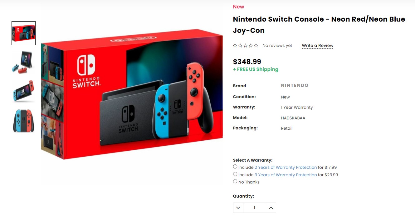 Nintendo Switch Console Daily Steals Deal