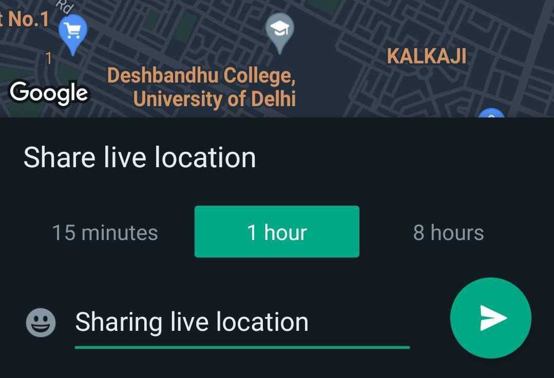 Android mobile share live location