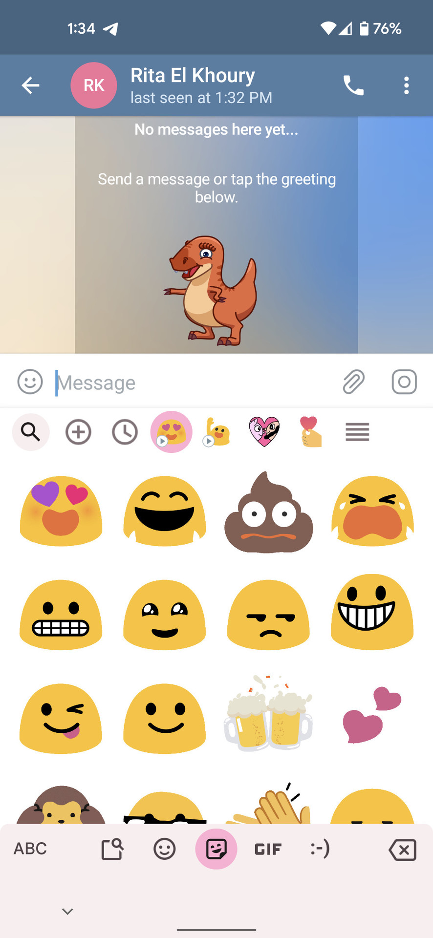 Gboard keyboard sticker pack showing one of the blob packs