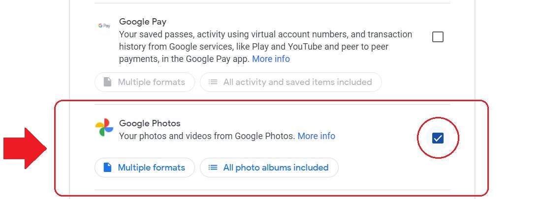 google takeout download all of your photos on your computer or mobile device step two