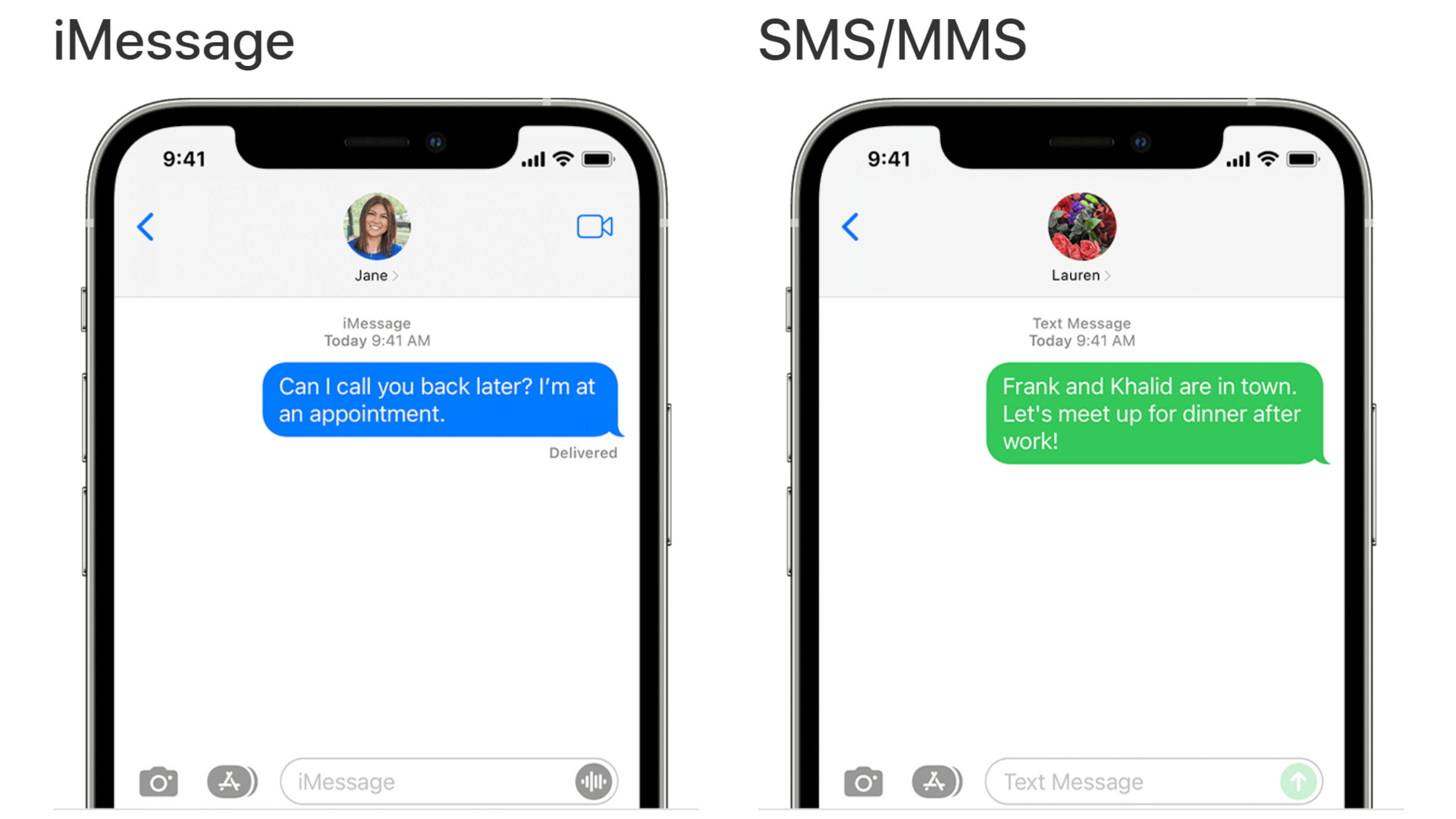 iMessage vs. Apple Texting