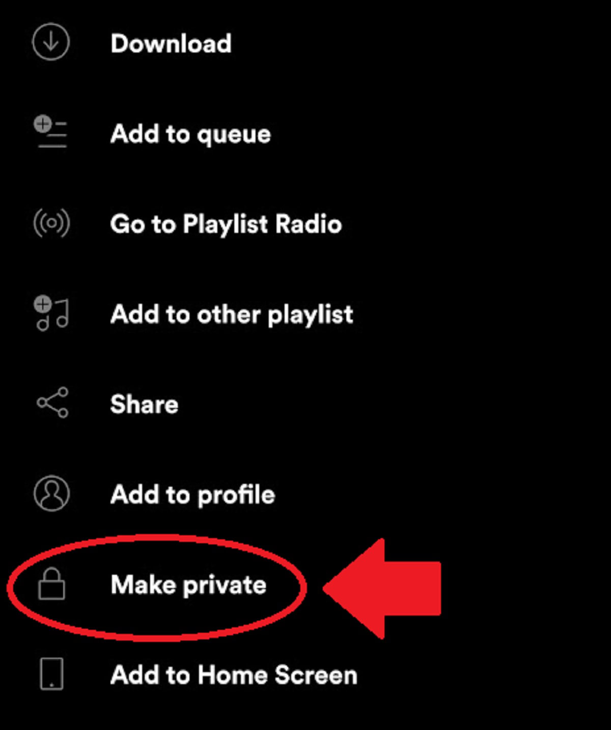 make playlist public Mobile