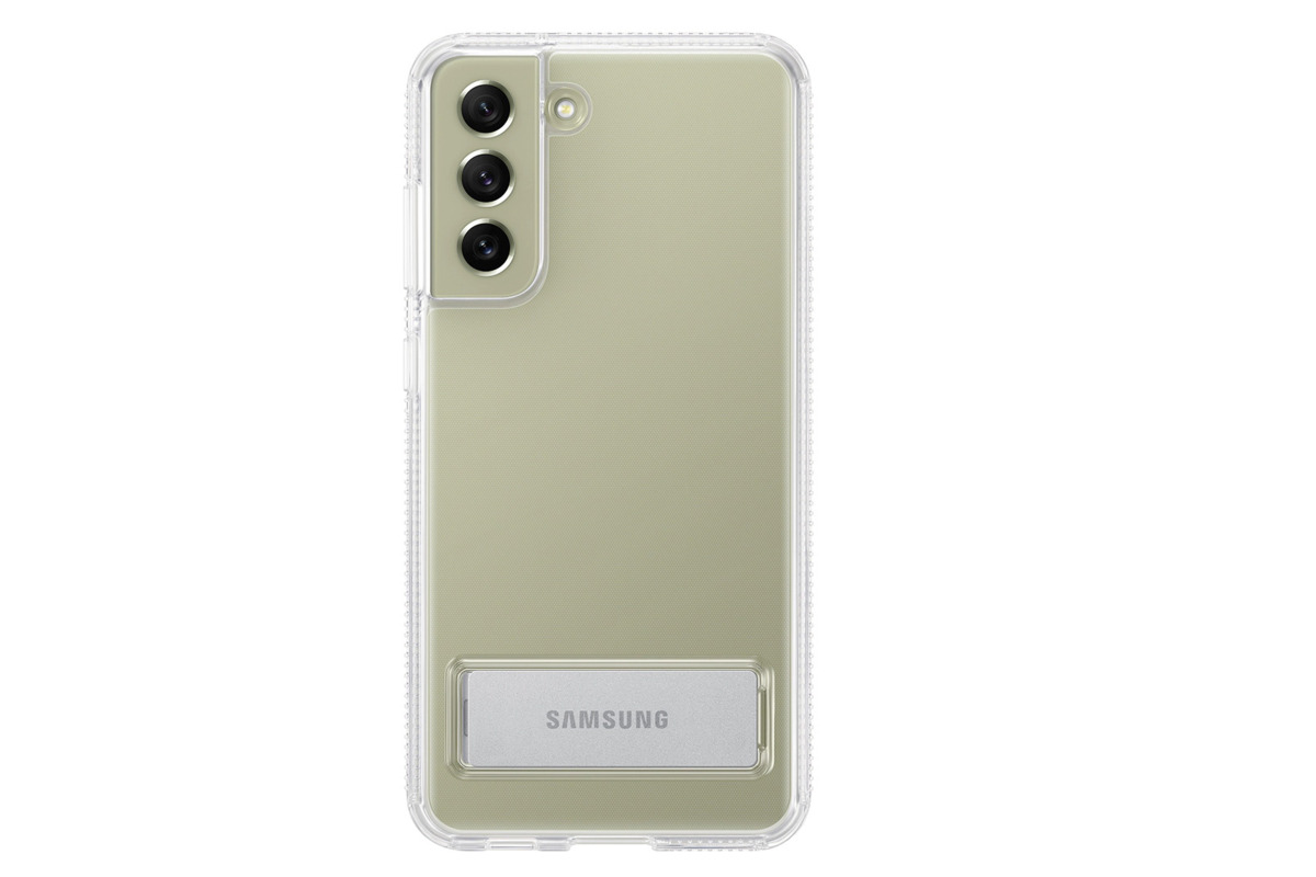 official Samsung clear case with built-in kickstand