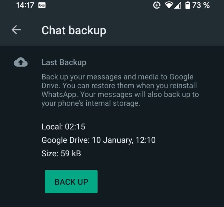 sauvegarde android whatsapp